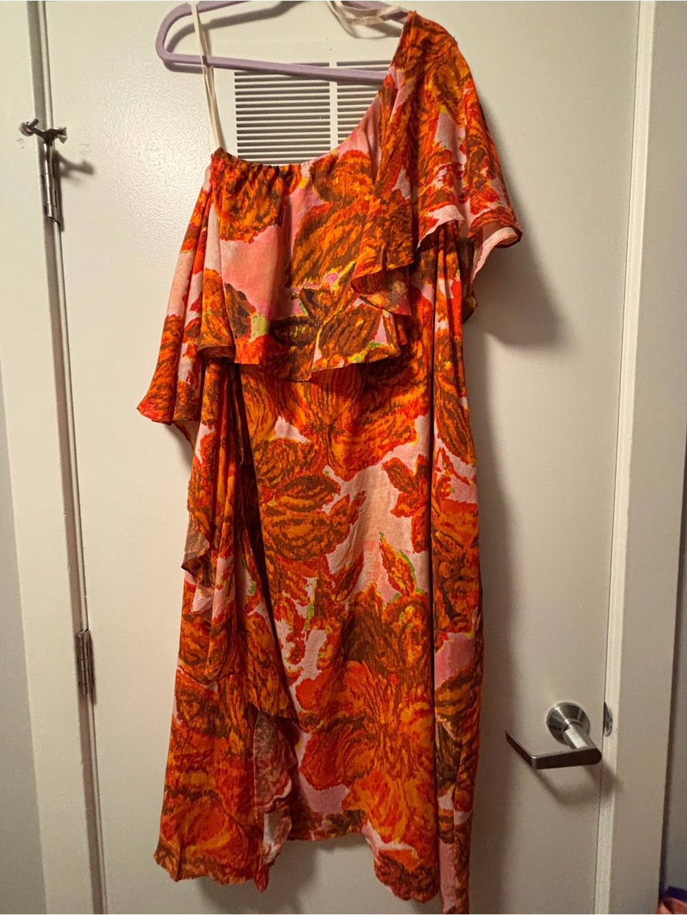 NWT Anthropologie Hope for Flowers Tracy Reese Floral One Shoulder Midi Dress L - Picture 6 of 10